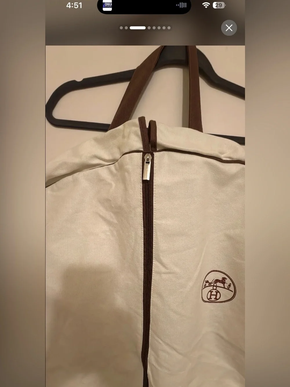 Hermes Cloth Clothing Bag